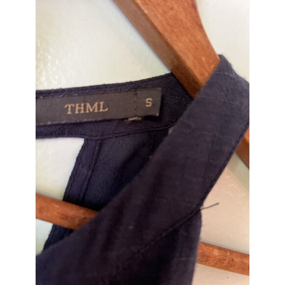 THML Anthropologies S Womens Blue Halter Embroidered Spring Dress - Picture 3 of 7